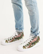 Load image into Gallery viewer, Man wearing 7 Fiends Mr. Medicinal Hightop Canvas Sneakers on his feet

